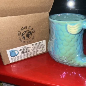 Our Name is Mud Mermaid Tail Sculpted Coffee Mug, 14 Ounce, Blue - Picture 1 of 7