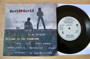 DAVID & DAVID WELCOME TO THE BOOMTOWN PROMO 7" A&M (1986) NR MINT MINUS POP UK - Picture 1 of 2
