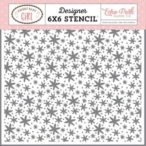 Echo Park Sweet Floral Designer 6x6 Stencil 'Sweet Baby Girl' SBG142033 - Picture 1 of 1