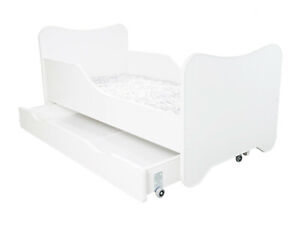 Children Bed Junior Toddler Bed WHITE with mattress 140cm + drawer + Pillow