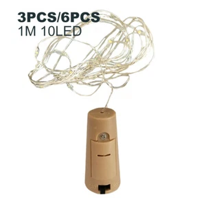 3/6PCS LED Fairy Light Wine Bottle String Light Cork Copper Wire Christmas Decor - Picture 1 of 6