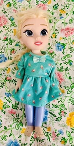 disney jakks pacific doll Elsa Frozen 14” Rosebud Dress Hard Plastic - Picture 1 of 8