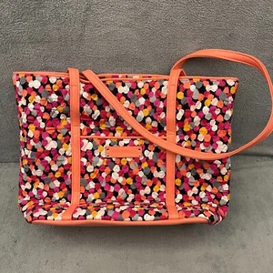 Vera Bradley Women's Multicolor Inner Pocket Zipper Dot Pattern Tote Bag - Picture 1 of 7