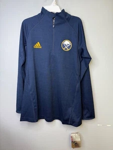 BNWT Mens Adidas NHL Buffalo Sabres 1/4 Zip Pullover - Size Small - Bild 1 von 5