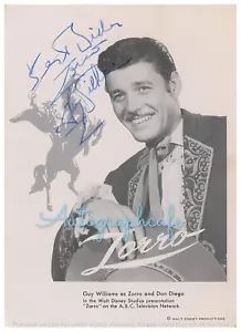 Foto Preimpresa Firmada Guy Williams Zorro 10 x 8" (Copia del original) - Imagen 1 de 4