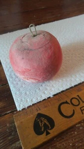 Antiguo árbol de Navidad de bateo de algodón hilado adorno rojo manzana #27 - Imagen 1 de 3