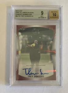 2019 Leaf Metal All American Bowl Trey Sanders Gameday Red Autograph # 1/1 TCU - Picture 1 of 2