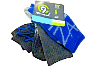 3 PAIR YOUTH CHAMPION SPORT MOISTURE WICK CREW SOCKS size M shoe sizes 9 - 2.5 - Picture 1 of 4