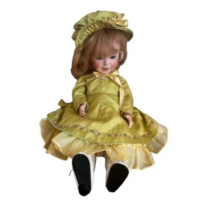 SFBJ PARIS FRANCE LAUGHING JUMEAU 236 BABY DOLL ￼ REPRODUCTION GREEN DRESS - Picture 1 of 16