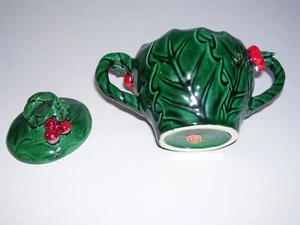 Vintage Lefton Christmas Holly Berry Sugar Dish - Picture 1 of 3