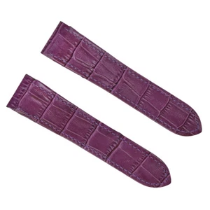 23MM LEATHER STRAP BAND FOR CARTIER SANTOS 100XL ALLIGATOR GRAIN PURPLE TOP QLTY
