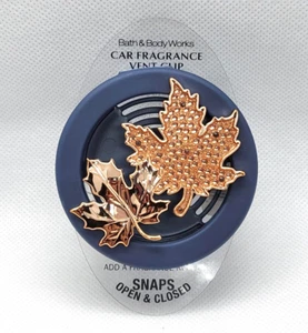 Bath & Body Works Vent Clip Car Fragrance Holder Maple Leaves Gold Orange Fall - Picture 1 of 2