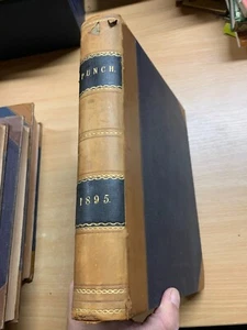 1895 PUNCH MAGAZINE BOUND VOLUMES JAN TO DEC HEAVY 2.1kg ANTIQUE BOOK (P10) - Picture 1 of 13
