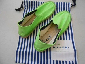 SIZE 39 MANEBI ESPADRILLE HF3N00 FLUOR GREEN COLOR NEW SHOES SPAIN US SIZE 8.5 - Picture 1 of 7