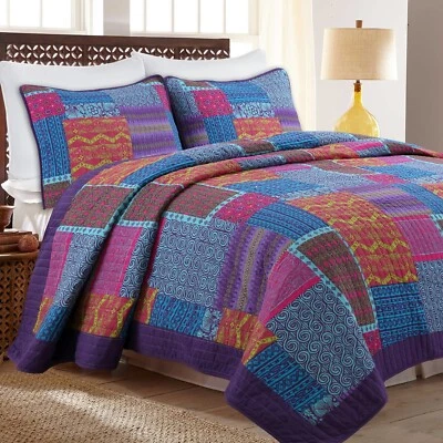 Aldiana 3-Piece Reversible Cotton Quilt Set, Bedspread, Coverlet - Image 1 of 4