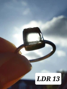 Genuine Libyan Desert Glass 925 silver ring. Size Small M π Crystal tektite π - Picture 1 of 17