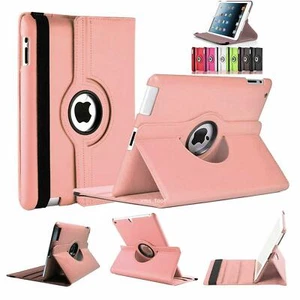 Leather 360 Degree Rotating Smart Stand Case Cover for All iPad Models - Picture 1 of 22
