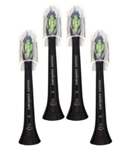 4 Philips Sonicare DiamondClean W Replacement Brush Heads | Black | Seal Packag