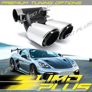 Sporty 3 Layers Exhaust Tips Tail Pipe For Porsche 718 Boxster Cayman 982 2017+ - Picture 1 of 10