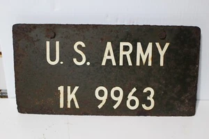 Oldtimer U S Army Fahrzeug Nummernschild " U.S.ARMY 1K 9963 " - Bild 1 von 11