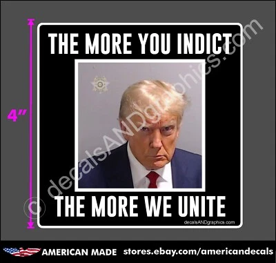 PEGATINA TRUMP 2024 ACUSACIÓN UNIR TIRO EN TAZA ANTIDEMÓCRATA MAGA CALCOMANÍA Foto 1 de 3