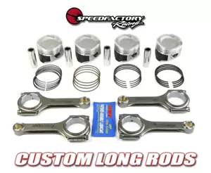 SpeedFactory No Notch H-Beam Long Rod and YCP Vitara Piston Combo D16 75mm Civic - Picture 1 of 12