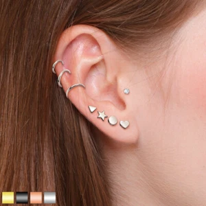 8 Pcs Assorted Barbell Studs and Hoops 316L Surgical Steel Ear Cartilage Mix Val - Bild 1 von 7