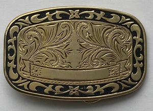 Vintage Gürtelschnalle Messingfarben Rohling Name - Bild 1 von 2