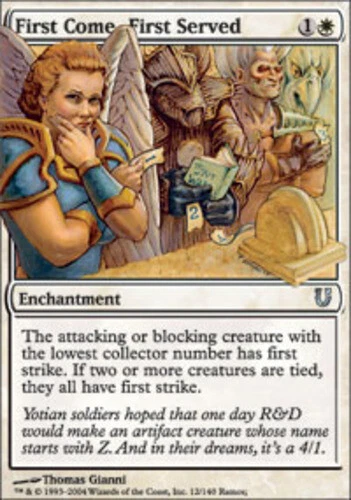 First Come, First Served ~ Near Mint Unhinged MTG Magic UltimateMTG White Card - Image 1 of 1