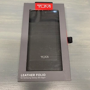 TUMI Black Leather Folio Card Holder Phone Case Samsung Galaxy S6 Edge Plus - Picture 1 of 6