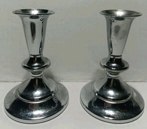 Kronex Kerzenständer Chrom Vintage 5" Zoll hoch Made in USA - Bild 1 von 7