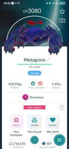 Pokemon Dynamax Metagross ( Beldum Evolution ) Go - Picture 1 of 2
