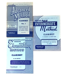 Clarinet Music Instruction Rubank 3-Book Set Elementary/Intermediate/Adv Methods - Picture 1 of 24