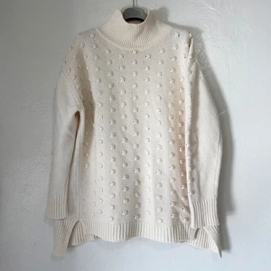 Suéter TUCKERNUCK Alice Pom Lana Mezcla Cachemira Cuello Alto Natural Talla XL - Imagen 1 de 12