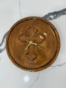 Religious Beautiful Wooden Cross Clock - Picture 1 of 5