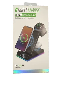 Reloj despertador digital Vivitar triple carga 5 en 1 Powerstation y luz nocturna - Imagen 1 de 4