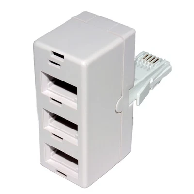3 way BT Telephone Splitter Triple Socket Y Adapter > 3 phones to 1 phone socket - Image 1 of 4