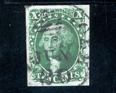 Scott 14 Used VF US 1855 Washington +Cert SCV $150+ - Image 1 of 3