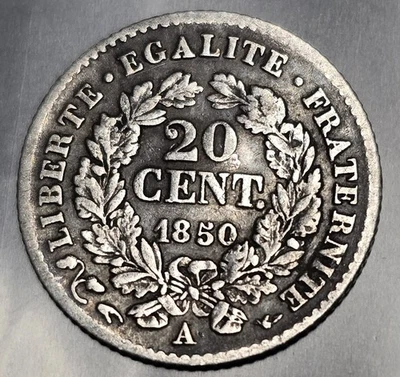 Moneda de plata mundial 900 fina 1950 A Francia 20 céntimos Foto 1 de 2