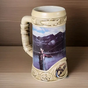 Vintage COORS ORIGINAL Bierkrug Stein Fliegenfischen Rocky Mountains Sammlerstück - Bild 1 von 5