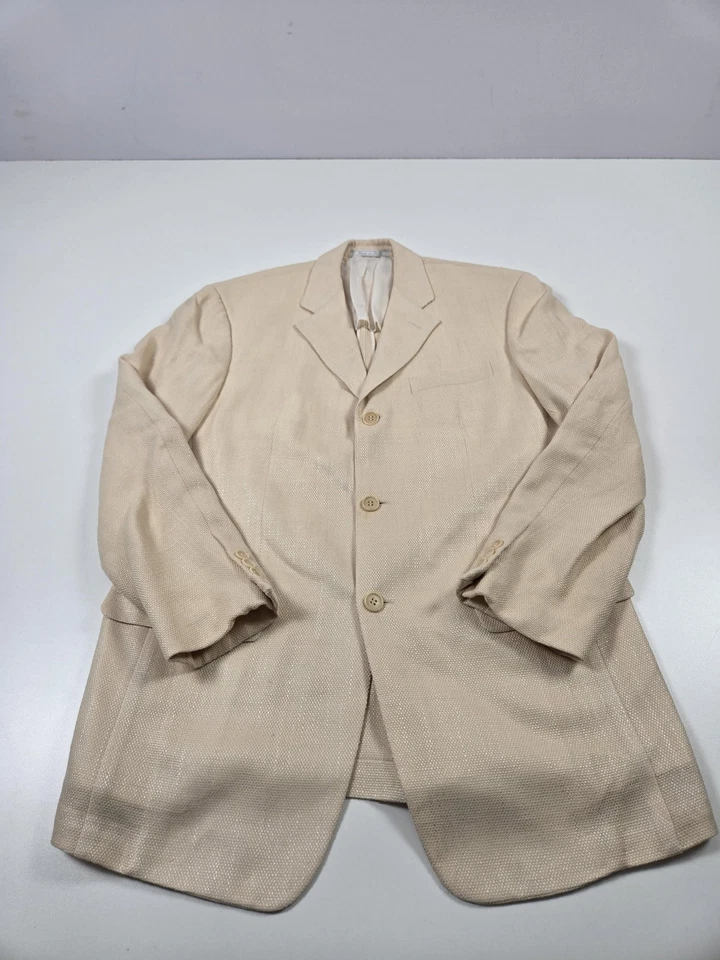 Blazer Salvatore Ferragamo Para Hombres 40R Beige Seda Lana Hecho en Italia Abrigo Deportivo Foto 1 de 4