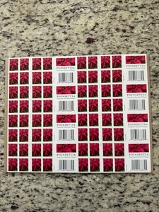 2013 4816e Imperf Poinsettia without Die-Cuts Press Sheet as Scan Shows - Picture 1 of 2