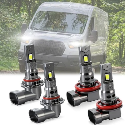 For Ford Transit-350 HD Base Van 2015-2022 LED Headlight High Low Bulbs 9005 H11 - Image 1 of 4