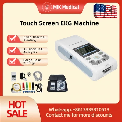 Portable 12-Lead EKG/ECG Machine: Touch Screen, USB, & Built-in Printer - Image 1 of 4