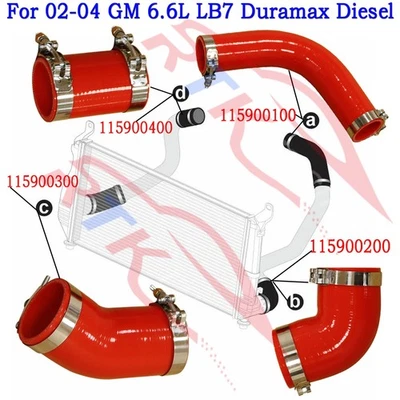 Silicone Hose Kit For 2002-2004 Chev Silverado GMC Sierra 2500 3500 6.6L LB7 Foto 1 de 4