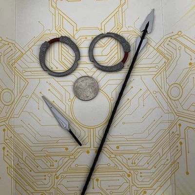 Hojas de anillo y lanza de Marvel Legends solo forraje Nakia Okoye Pantera Negra Foto 1 de 3