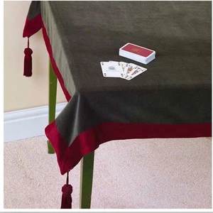 Bridge/Poker Green Walton Card Game Table Cloth 100% Cotton Velvet New - Picture 1 of 5