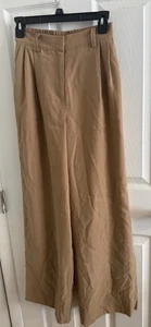Christian Lacroix hellbraune Hose weites Bein Plissee Damen Größe XS neu mit Etikett - Bild 1 von 11