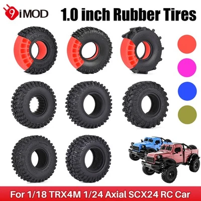 9IMOD 1,0 "Silikon Gummi Reifen Einsätze Für 1/18 TRX4M 1/24 Axial SCX24 RC Auto - Bild 1 von 4