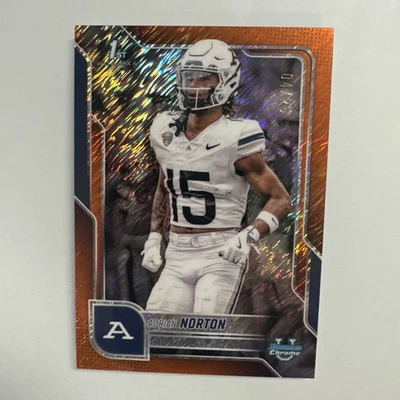 2025 Bowman Chrome U Adrian Norton 1st Orange /25 Akron - Image 1 of 2